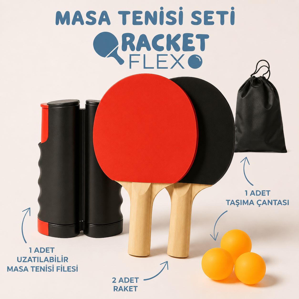 NetFlex Masa Tenisi Seti