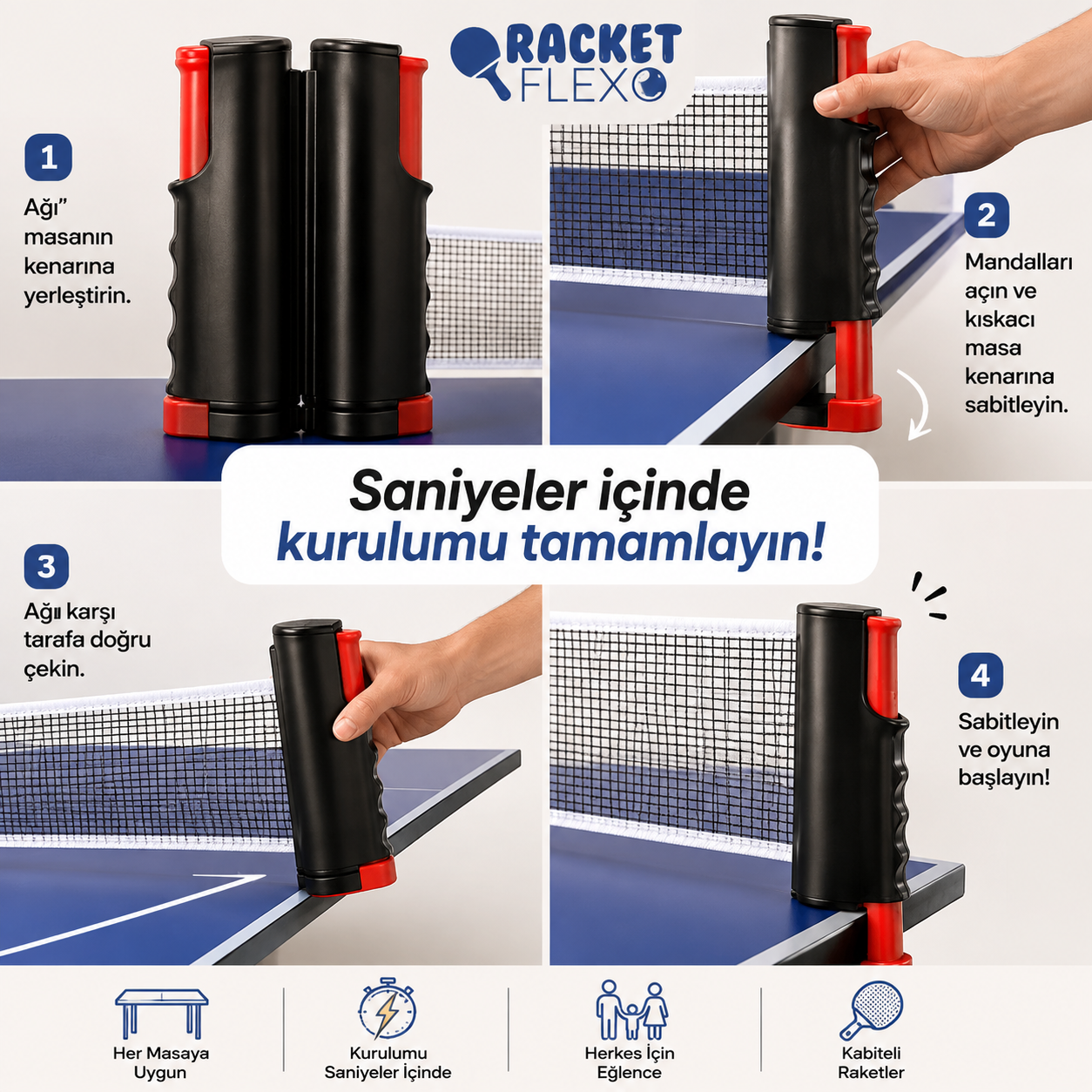 NetFlex Masa Tenisi Seti